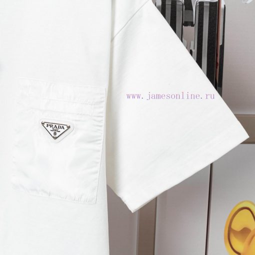 Prada Prada Spring And Summer Chest Pocket Short Sleeved T-shirt Available For Customized Prada 8npbft69 - Image 5