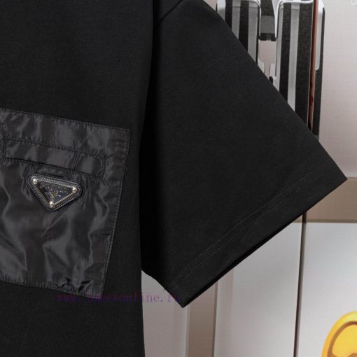 Prada Prada Spring And Summer Chest Pocket Short Sleeved T-shirt Available For Customized Prada 88528gk5 - Image 7