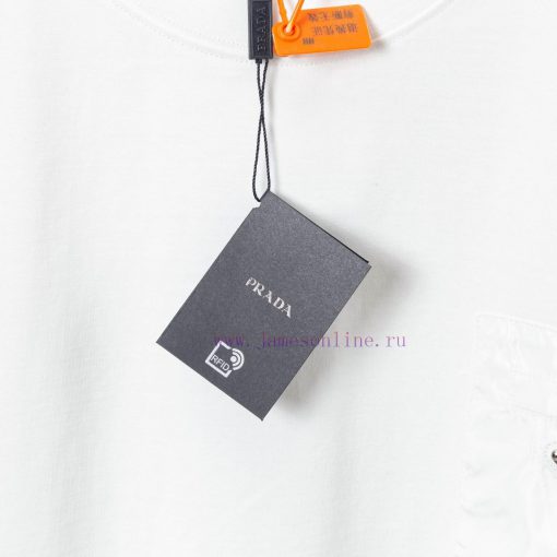 Prada Prada Spring And Summer Chest Pocket Short Sleeved T-shirt Available For Customized Prada 8npbft69 - Image 7