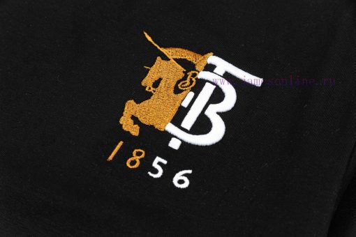 Burberry Logo Embroidered Logo Short Sleeved T-shirt Original Mold High-quality Pure Cotton Wit 941mg5xy - Image 6