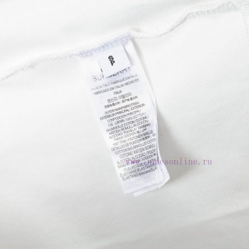 Burberry Logo Embroidered Logo Short Sleeved T-shirt Original Mold High-quality Pure Cotton Wit v7zzx3tm - Image 8