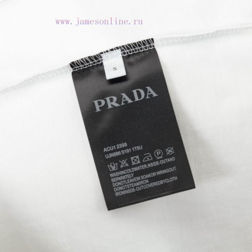Prada Prada Spring And Summer Chest Pocket Short Sleeved T-shirt Available For Customized Prada 8npbft69 - Image 8