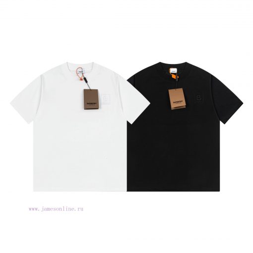 Burberry Logo Embroidered Logo Short Sleeved T-shirt Original Mold High-quality Pure Cotton Wit br1hd4vk - Image 4