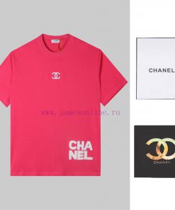 CHANEL Logo Letter Towel Embroidered Short Sleeve Front Piece Lg High-end Embroidery The Englis 1q5acx39