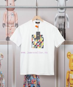 FENDI Spring/Summer New Embroidered Casual Short Sleeves Detail Original Mold Opening Synchroni wi27i6v5