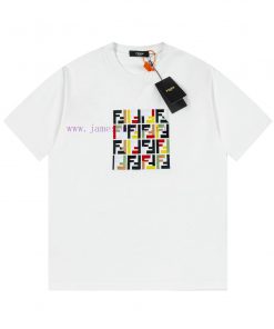 FENDI Spring/Summer New Embroidered Casual Short Sleeves Detail Original Mold Opening Synchroni cz0c0da9