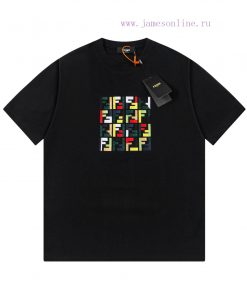 FENDI Spring/Summer New Embroidered Casual Short Sleeves Detail Original Mold Opening Synchroni 30k60q0x
