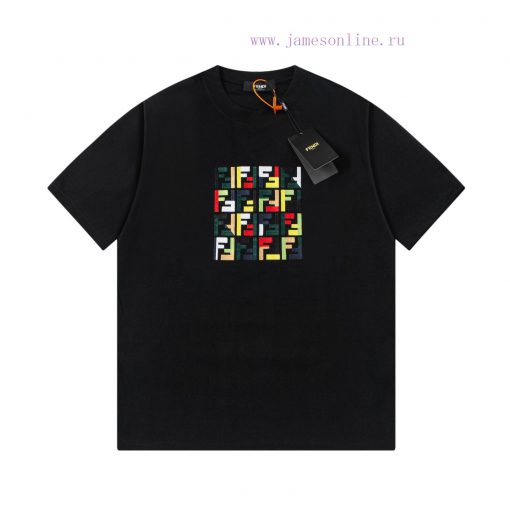 FENDI Spring/Summer New Embroidered Casual Short Sleeves Detail Original Mold Opening Synchroni 30k60q0x