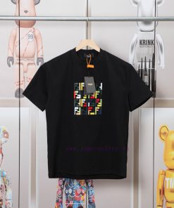 FENDI Spring/Summer New Embroidered Casual Short Sleeves Detail Original Mold Opening Synchroni zwr1zqe2