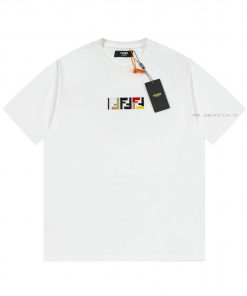 FENDI Spring/Summer New Embroidered Casual Short Sleeves Detail Original Mold Opening Synchroni 2np3fyoq