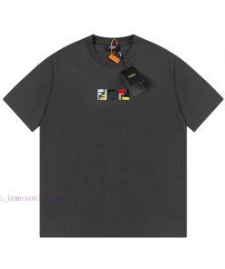FENDI Spring/Summer New Embroidered Casual Short Sleeves Detail Original Mold Opening Synchroni sr1eeqaz
