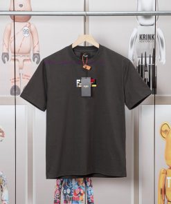 FENDI Spring/Summer New Embroidered Casual Short Sleeves Detail Original Mold Opening Synchroni zg0lgxct