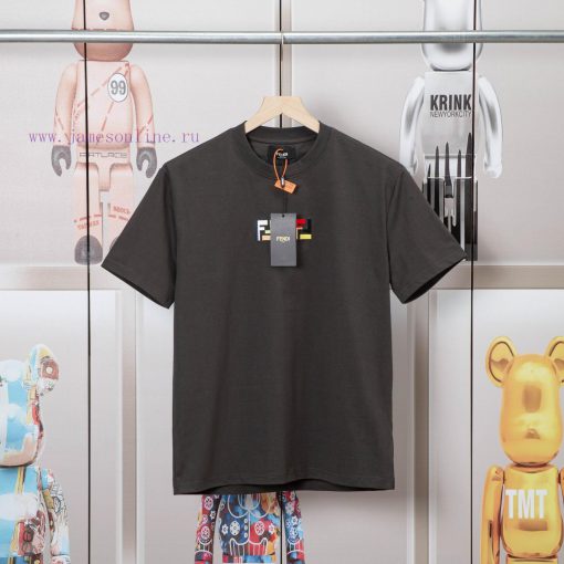 FENDI Spring/Summer New Embroidered Casual Short Sleeves Detail Original Mold Opening Synchroni zg0lgxct - Image 2