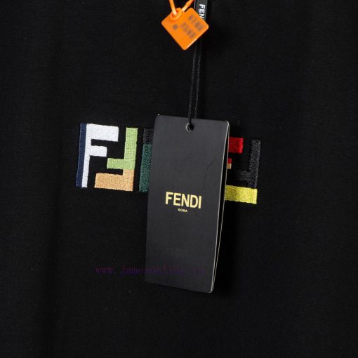 FENDI Spring/Summer New Embroidered Casual Short Sleeves Detail Original Mold Opening Synchroni 18k9zdkv - Image 9