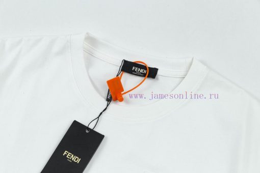FENDI Spring/Summer New Pocket Printed Casual Short Sleeve T-shirt Detail Original Mold Opening v41b59nw - Image 4
