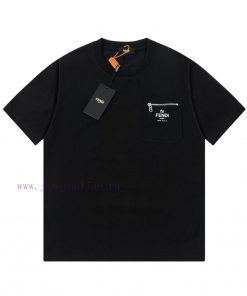 FENDI Spring/Summer New Pocket Printed Casual Short Sleeve T-shirt Detail Original Mold Opening 7jrdgmr9
