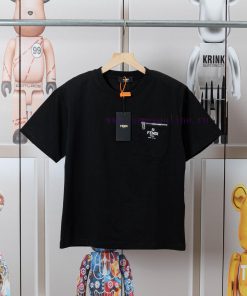 FENDI Spring/Summer New Pocket Printed Casual Short Sleeve T-shirt Detail Original Mold Opening iqkft0q5