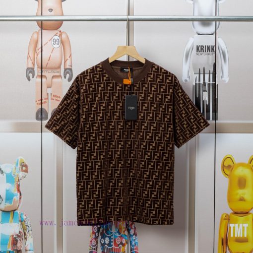FEWDI. New Velvet Jacquard Casual T-shirt For Spring And Summer Detail Original Mold Opening Fu ql8qpe52 - Image 2