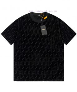 FEWDI. New Velvet Jacquard Casual T-shirt For Spring And Summer Detail Original Mold Opening Fu x70zklvs