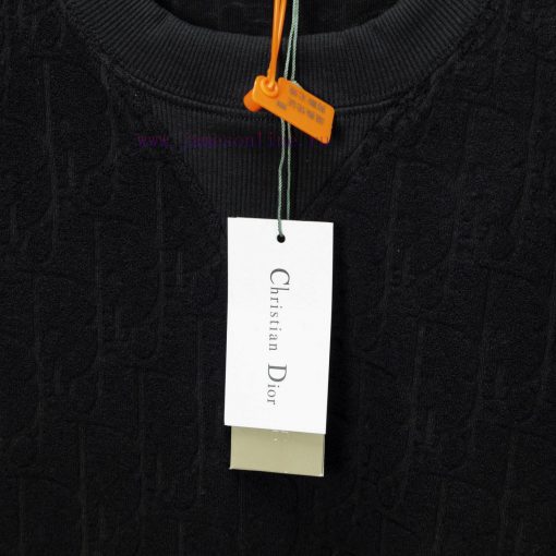 Dior DIOR's New Velvet Fabric Jacquard Short Sleeved T-shirt With A Triangular Opening On The C i4qzjur1 - Image 7