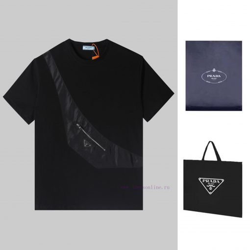PRADA Spring/Summer Chest Pocket Short Sleeve T-shirt Available For Purchase On The Official We ny1luiuy