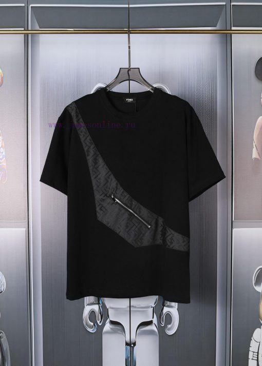 FEWDI Spring/Summer Chest Pocket Short Sleeve T-shirt Available For Sale On The Official Websit wc2nride - Image 3