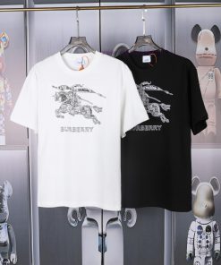 Burberry Logo Embroidered Logo Short Sleeved Shirt Original Mold High-quality Heavy-duty Double w5r54cjv