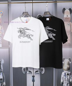 Burberry Logo Embroidered Logo Short Sleeved Shirt Original Mold High-quality Heavy-duty Double d30r2jcg