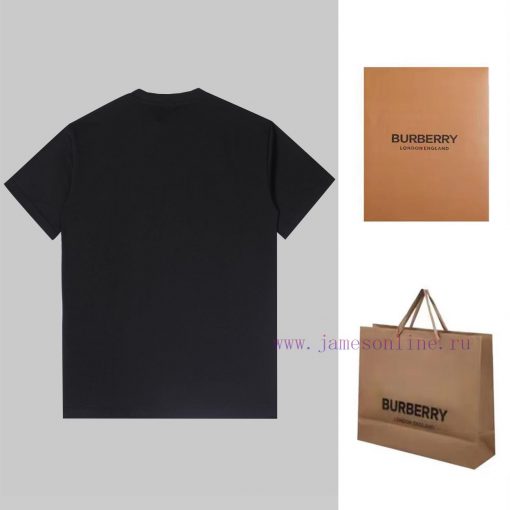Burberry Logo Embroidered Logo Short Sleeved Shirt Original Mold High-quality Heavy-duty Double 6guv8vu5 - Image 3