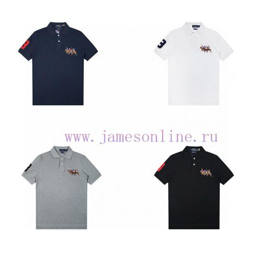 R34 RaLoro Pianah Lauren/Ralph Lauren Three Pony Logo Embroidered Casual Racing Polo Shirt T-sh r5eshx1c