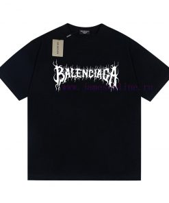 Heavy Weight Fabric 280g Balenciaga Flame Letter Classic Printed Short Sleeved Shirt From Balen drcfdnng