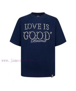 MostGOODBRAND Pearl Slogan Letter Round Neck Short Sleeve T-shirt For Men And Women 350g Heavy bnb8536q