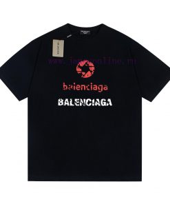 Heavy Weight Fabric 280g Balenciaga Balenciaga Distressed Vintage Red Letter Classic Printed Sh yn2nq3mt