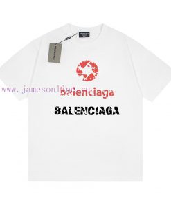 Heavy Weight Fabric 280g Balenciaga Balenciaga Distressed Vintage Red Letter Classic Printed Sh e09k2f1x