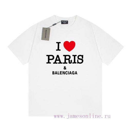 Heavy Fabric 280g Balenciaga Balenciaga Qixi Limited Love Classic Printed Short SleeveFrom Fabr gqv6dccr
