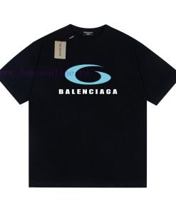 Heavy Weight Fabric 280g Balenciaga Balenciaga Blue Ring Letter Classic Printed Short Sleeved S 2kcpr1h3