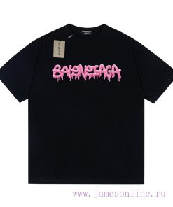 Heavy Weight Fabric 280g Balenciaga Balenciaga Jelly Letter Printed Short Sleeved ShirtFrom Fab 5lsw6cgf