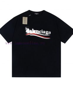 Heavy Weight Fabric 280g Balenciaga Balenciaga Fuzzy Cola Letter Printed Short Sleeved ShirtFro t0xc9lcs