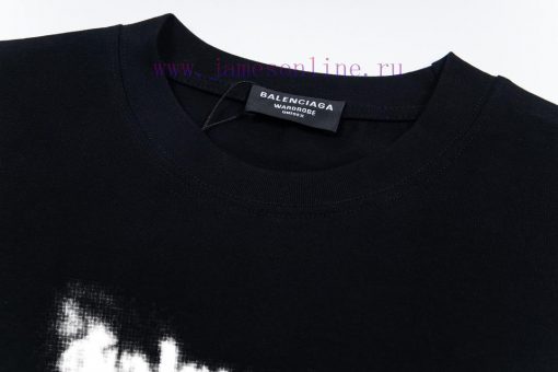 Heavy Weight Fabric 280g Balenciaga Balenciaga Fuzzy Cola Letter Printed Short Sleeved ShirtFro t0xc9lcs - Image 4