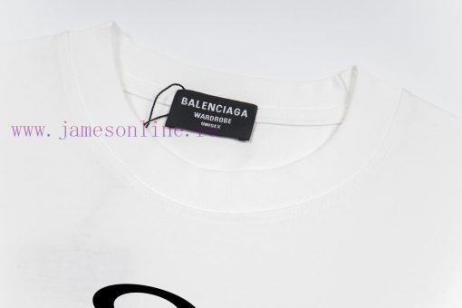Heavy Weight Fabric 280g Balenciaga Balenciaga Double Ring Letter Printed Short Sleeved ShirtFr i5sifsk8 - Image 4