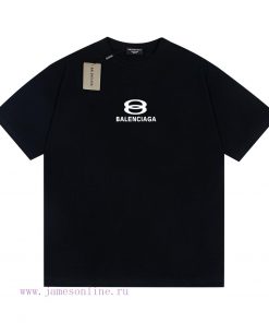 Heavy Weight Fabric 280g Balenciaga Balenciaga Double Ring Letter Printed Short Sleeved ShirtFr bmbuajwh