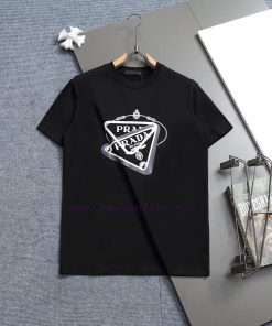 Prada Micro Width Edition XS-LPrada/25ss New Chest Printed Short Sleeved T-shirt This T-shirt C jx53gekf