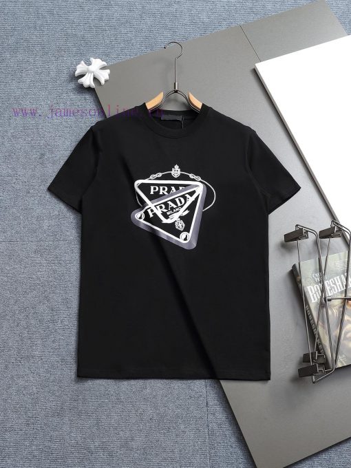 Prada Micro Width Edition XS-LPrada/25ss New Chest Printed Short Sleeved T-shirt This T-shirt C jx53gekf - Image 2