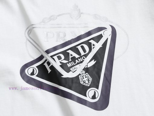 Prada Micro Width Edition XS-LPrada/25ss New Chest Printed Short Sleeved T-shirt This T-shirt C d45h4j4r - Image 5