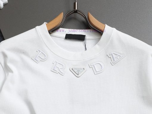 PRADA PRADA25ss Versatile Short Sleeved T-shirt For Men And Women With A Combination Of Colors cp6zxqt7 - Image 5