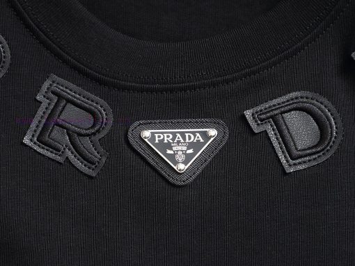 PRADA PRADA25ss Versatile Short Sleeved T-shirt For Men And Women With A Combination Of Colors cjzudjli - Image 6