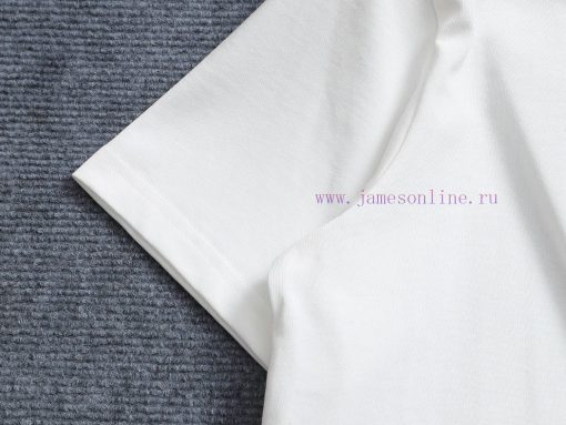 R-9502 Prada PRADA 25 New Round Neck Short Sleeved T-shirt Woven With High Weight Pure Cotton F x9uefmds - Image 5