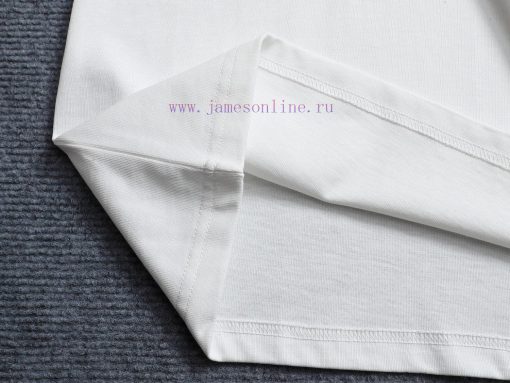 R-9502 Prada PRADA 25 New Round Neck Short Sleeved T-shirt Woven With High Weight Pure Cotton F x9uefmds - Image 8