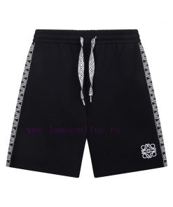 Loewe 2025 New Men's And Women's Daily Commuting Wear Essential Ribbon Splicing Casual ShortsCu su9l5eog