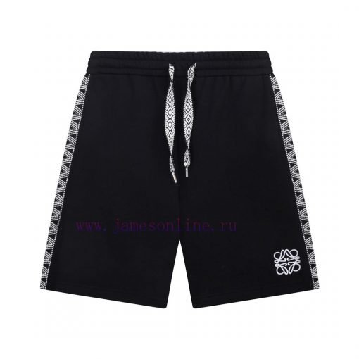 Loewe 2025 New Men's And Women's Daily Commuting Wear Essential Ribbon Splicing Casual ShortsCu su9l5eog